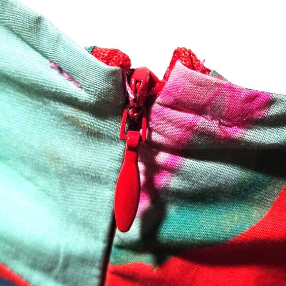 Farm Rio Foliage Cotton Tiered Minidress Ruffled Straps Vibrant Floral Print XS - Picture 11 of 16